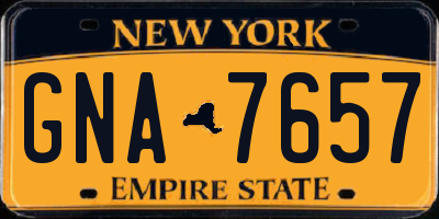 NY license plate GNA7657