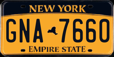NY license plate GNA7660