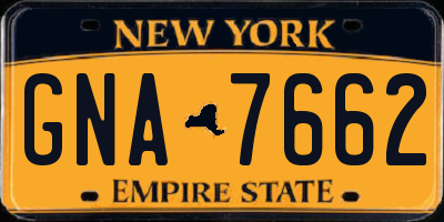 NY license plate GNA7662