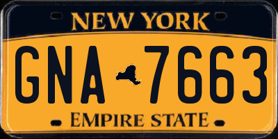 NY license plate GNA7663