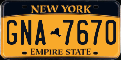 NY license plate GNA7670