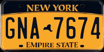 NY license plate GNA7674