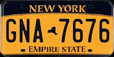 NY license plate GNA7676
