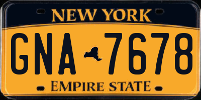 NY license plate GNA7678