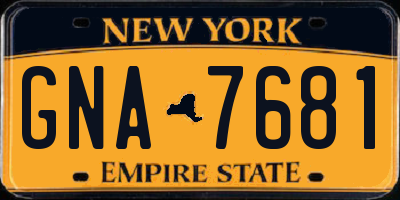NY license plate GNA7681