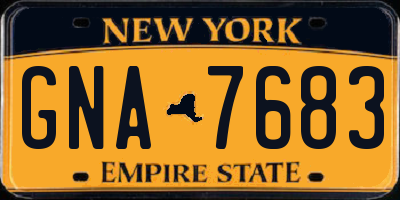 NY license plate GNA7683