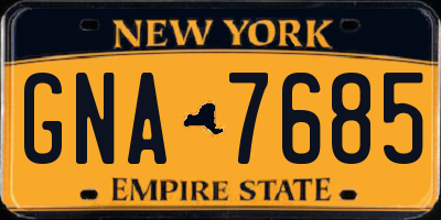 NY license plate GNA7685