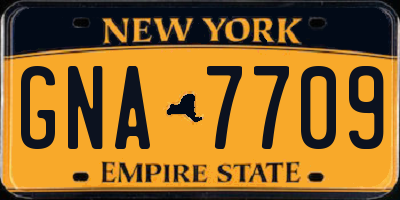 NY license plate GNA7709