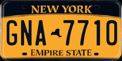 NY license plate GNA7710