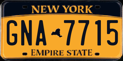 NY license plate GNA7715