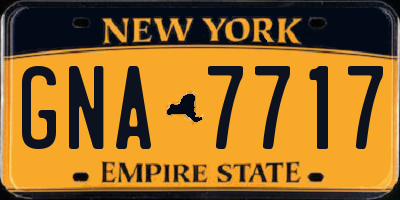 NY license plate GNA7717