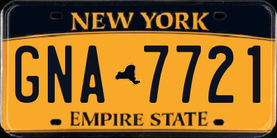 NY license plate GNA7721
