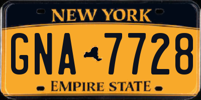 NY license plate GNA7728