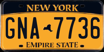 NY license plate GNA7736