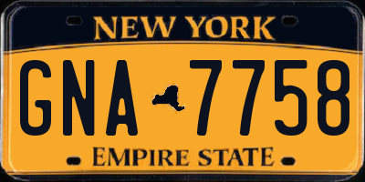 NY license plate GNA7758