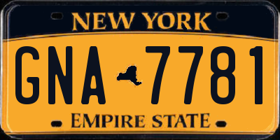 NY license plate GNA7781