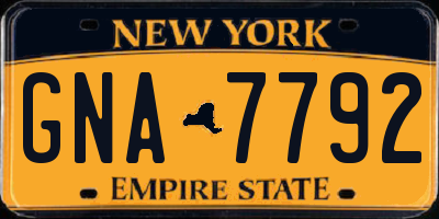 NY license plate GNA7792