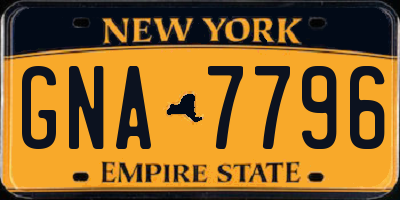 NY license plate GNA7796