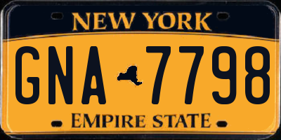 NY license plate GNA7798