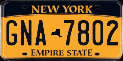 NY license plate GNA7802