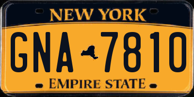 NY license plate GNA7810