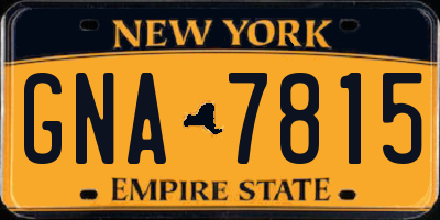 NY license plate GNA7815