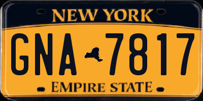 NY license plate GNA7817