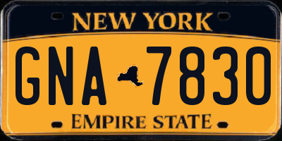 NY license plate GNA7830