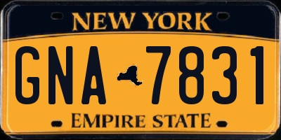 NY license plate GNA7831