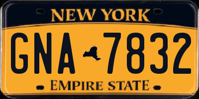 NY license plate GNA7832