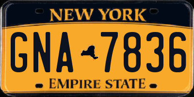NY license plate GNA7836
