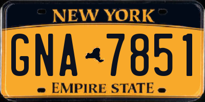 NY license plate GNA7851