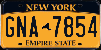 NY license plate GNA7854