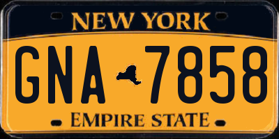 NY license plate GNA7858