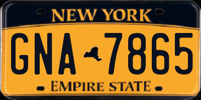 NY license plate GNA7865