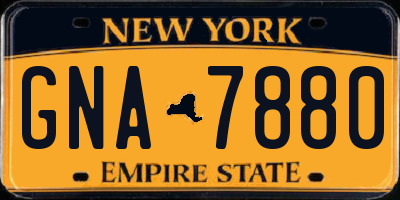 NY license plate GNA7880