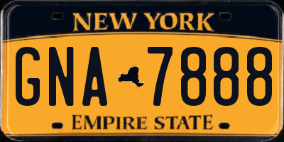 NY license plate GNA7888