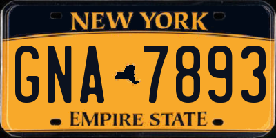 NY license plate GNA7893