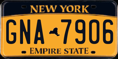 NY license plate GNA7906
