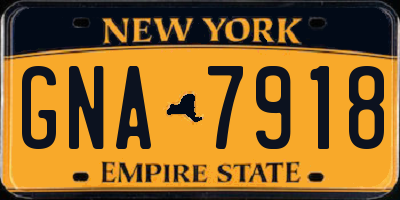 NY license plate GNA7918