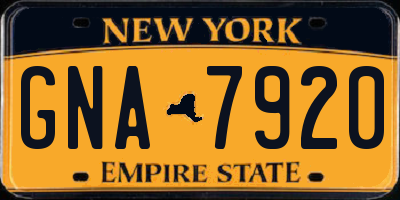 NY license plate GNA7920