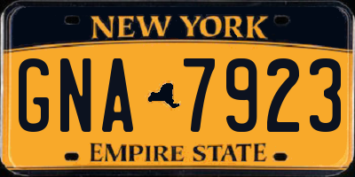 NY license plate GNA7923