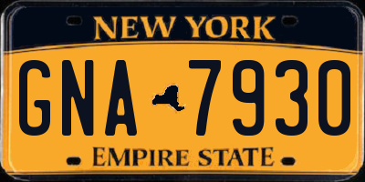 NY license plate GNA7930