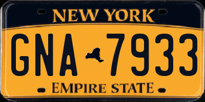 NY license plate GNA7933