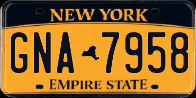 NY license plate GNA7958