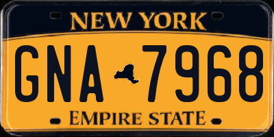 NY license plate GNA7968