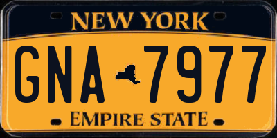 NY license plate GNA7977