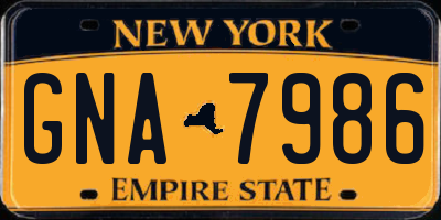 NY license plate GNA7986