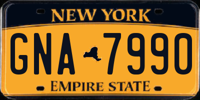 NY license plate GNA7990