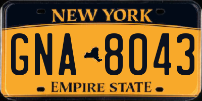NY license plate GNA8043